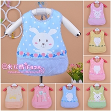 1106青蛙小兔口水巾特价防水围嘴0-2岁婴儿大围兜宝宝大围嘴