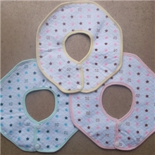 供应空气层纯棉婴幼儿防水八角围嘴围兜保暖防水型口水巾围嘴