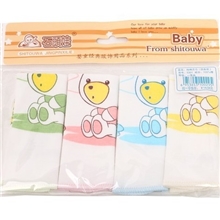 供应石头娃纯棉小熊方巾奶巾婴儿方巾口水巾四条装