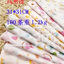 高密度双层纱布手帕31*31cm100条重1.2kg新生儿喂奶巾