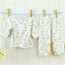 批发安琪娃婴儿系带套装卡通全棉内衣（花平脚）#AC23