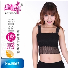 雅仙娜5062最爆款时尚蕾丝裹胸长款胸衣宽肩抹胸批发内衣