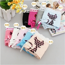 日系小内蕾丝蝴蝶结全棉女生内裤可爱优雅猫少女内裤11色