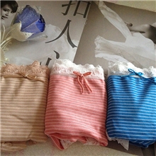 厂家批发优雅细条纹女装内裤（三条装）女式三角裤