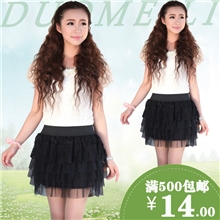 淘宝爆款网纱蕾丝短裙半身裙打底百褶裙蓬蓬裙2013新款批发