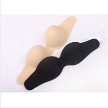 无肩带1/2杯无肩带新娘婚纱内衣一片式无痕托高文胸