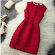 品牌2013秋冬新款欧洲站无袖修身高端气质提花礼服连衣裙欧尼思