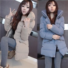 2013冬款韩版修身立领棉衣加厚中长款棉服外套时尚保暖棉袄