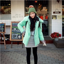 2013冬季新款韩国官网同款马卡龙薄荷绿枕头领棉衣外套