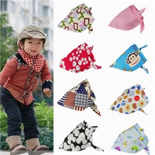 批发儿童斜纹棉猿人头宝宝三角巾/口水巾/围嘴/围巾/围兜/头巾领