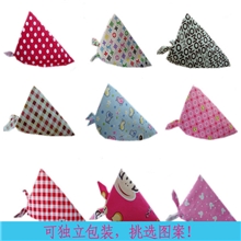 带标儿童三角巾宝宝口水巾批发婴儿纯棉头巾围嘴围兜AK035