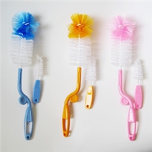 袋鼠宝宝洗奶瓶刷子婴儿奶嘴刷两用360度旋转清洁奶瓶奶嘴尼龙春