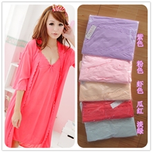 夏季新品女士性感中袖冰丝睡袍小吊带睡衣两件套07#