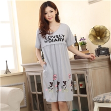 月子服夏季外出新款卡通印花短袖孕妇裙哺乳裙睡衣睡裙912