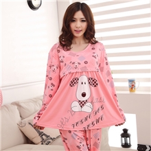 2013春秋季新款小狗印花长袖牛奶丝哺乳装孕妇装月子服539