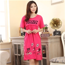 月子服夏季新款外出棉质印花卡通哺乳孕妇装睡衣睡裙912