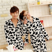 家居服批发春秋冬季厚款情侣睡衣可爱男女式长袖纯棉睡衣套装