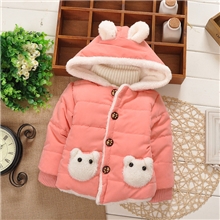 韩版童装冬款加厚棉衣外套女童小童0-5岁精品织里童装批发