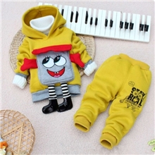 秋冬款童装批发韩版男女童套装海绵宝宝卡通两件套外贸童装批发