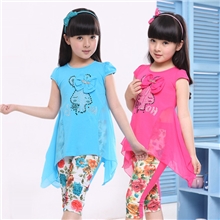 童装夏装新款套装韩版套装大童女童套装2件套【广东产地】003