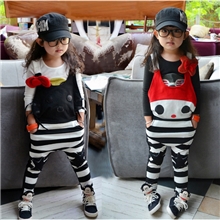 【广东产地】秋冬必备儿童品牌服装韩版KT猫背带裤卡通兔连体裤