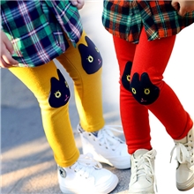 儿童打底裤冬季中小童打底裤韩版卡通兔女童铅笔加绒打底裤批发