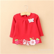 2013外贸童装新款韩版女童花朵女童T秋冬季新款加绒加厚长袖T恤