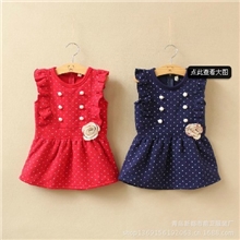 外贸童装秋冬季新款女童背心连衣裙韩版女童加绒加厚无袖连衣裙