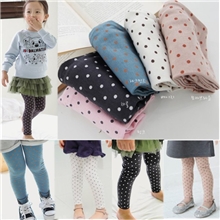 青岛产地童装外贸韩版秋款女童拉架点点打底裤长裤休闲裤码大