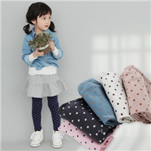 【爆款】外贸童装多彩树纯棉经典点点女童打底裤5色韩版外贸童裤