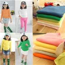 【伙拼】2013秋款12色糖果纯棉打底衫儿童长袖T恤童T恤