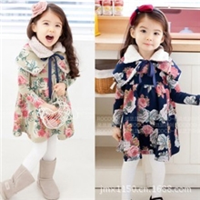 童装2013女童秋装新款儿童套装欧美风格女童玫瑰花披肩连衣裙