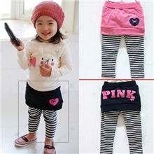 品牌童装女童pink条纹打底裤女童打底裤8001
