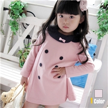 佛山童装秋款新品女童装双排扣连衣裙1061