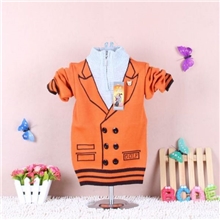 童毛衣批发假两件双排扣拉链领时尚毛衣冬季新款疯抢！