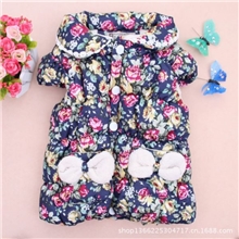 秋冬新爆款蝴蝶结碎花韩版纯棉童马甲棉内胆童马甲批发