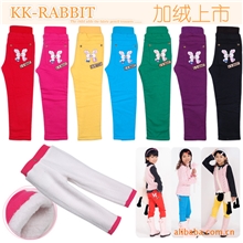 法国KK兔加绒儿童铅笔裤加厚棉裤外贸童裤批发SL1061-B2