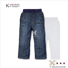 法国KK兔加厚童裤长裤童牛仔裤棉裤批发SL1153