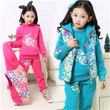 毛毛虫女童冬装女童秋冬装2013新款套装儿童运动大卫衣加厚三件套
