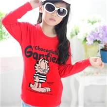 2013年新款童装纯棉打底衫童装爆款T恤加菲猫1125款