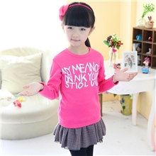 2013年新款童装不倒绒打底衫英文字母童装批发1114款