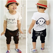 【特价】2013夏季韩版童装批发儿童耳机小象套装两件套