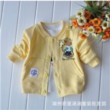 供应全棉小熊开衫长袖童T恤秋季新品特价商品不参加店铺活动