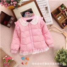 18备货羽绒内胆小佳贝羽绒服满身星花边蕾丝花边羽绒内胆女童服