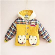 加绒加厚男童棉衣&ldquo;卡通熊&rdquo;男童外套童棉衣外套男童装批发