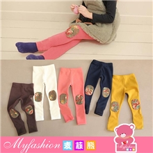 400g全棉竹炭绒|2013冬款女童碎花补丁儿童打底裤31496