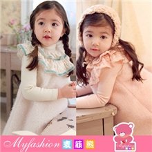 2013秋冬款韩版蕾丝荷叶领加绒加厚连衣裙32474