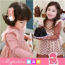 【新品现货】2013秋冬款爱心网纱加绒压棉女童公主裙连衣裙32477