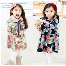 韩国童裙秋冬款韩版牡丹花朵披肩连衣裙公主裙两件套广东产地