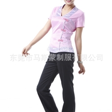 供应唐装风格足疗技师服足浴技师服技师工作服足浴师工作服